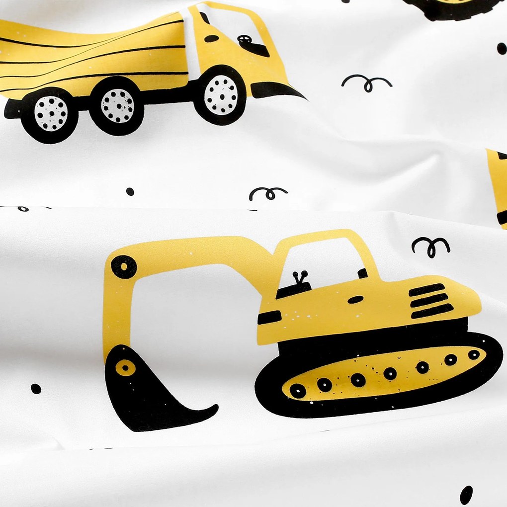 Goldea pamut gumis lepedő - kotrógépek és építkezési eszközök 200 x 200 cm