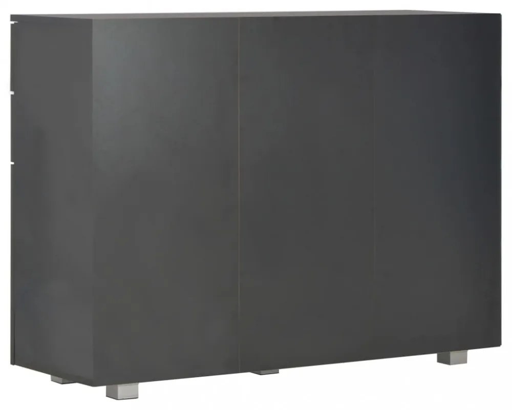 fekete magasfényű tálalószekrény 107x35x80,5 cm