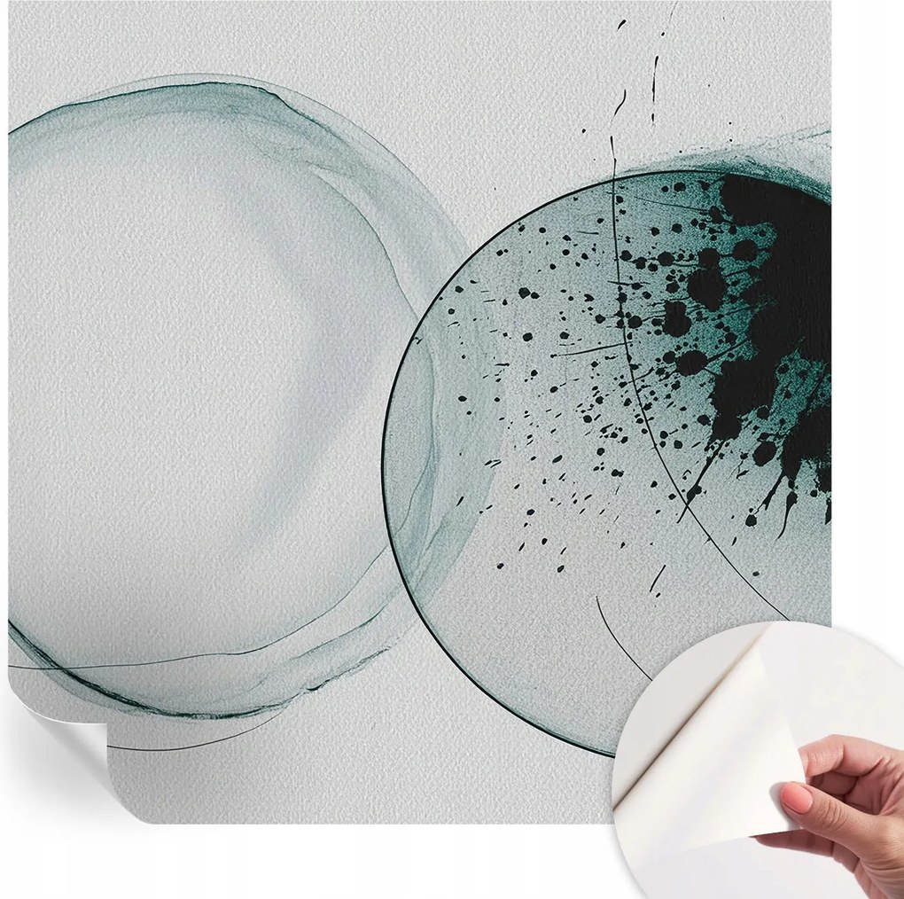 Öntapadós tapéta Divatos 3D fali ragasztóval Zöld körök 250x250 cm