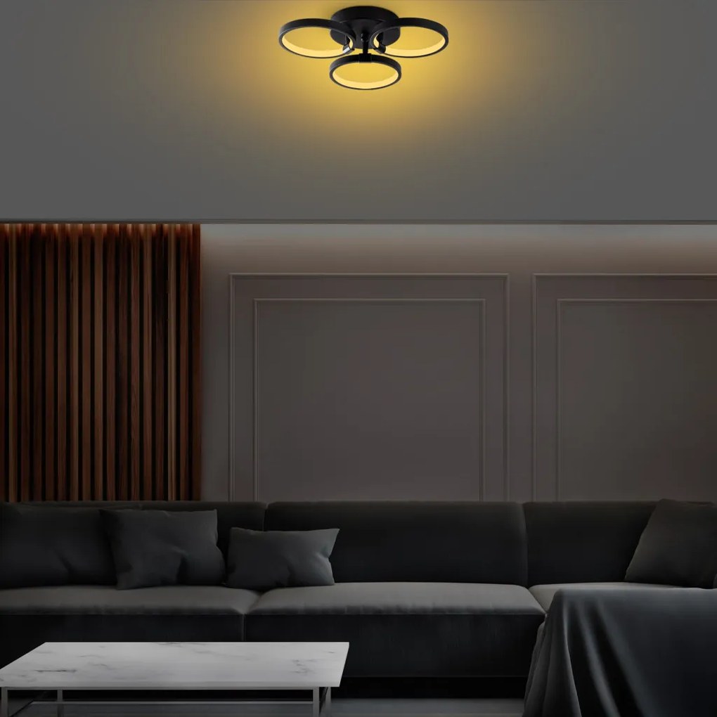 Halka-13310 fekete fém LED függőlámpa, 37 x 32 cm