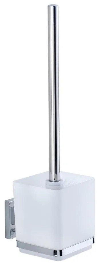 WENKO 22695100-WC WC-kefe VACUUM-LOC QUADRO ED 9,5x37 cm ezüst/fényes króm/átlátszó