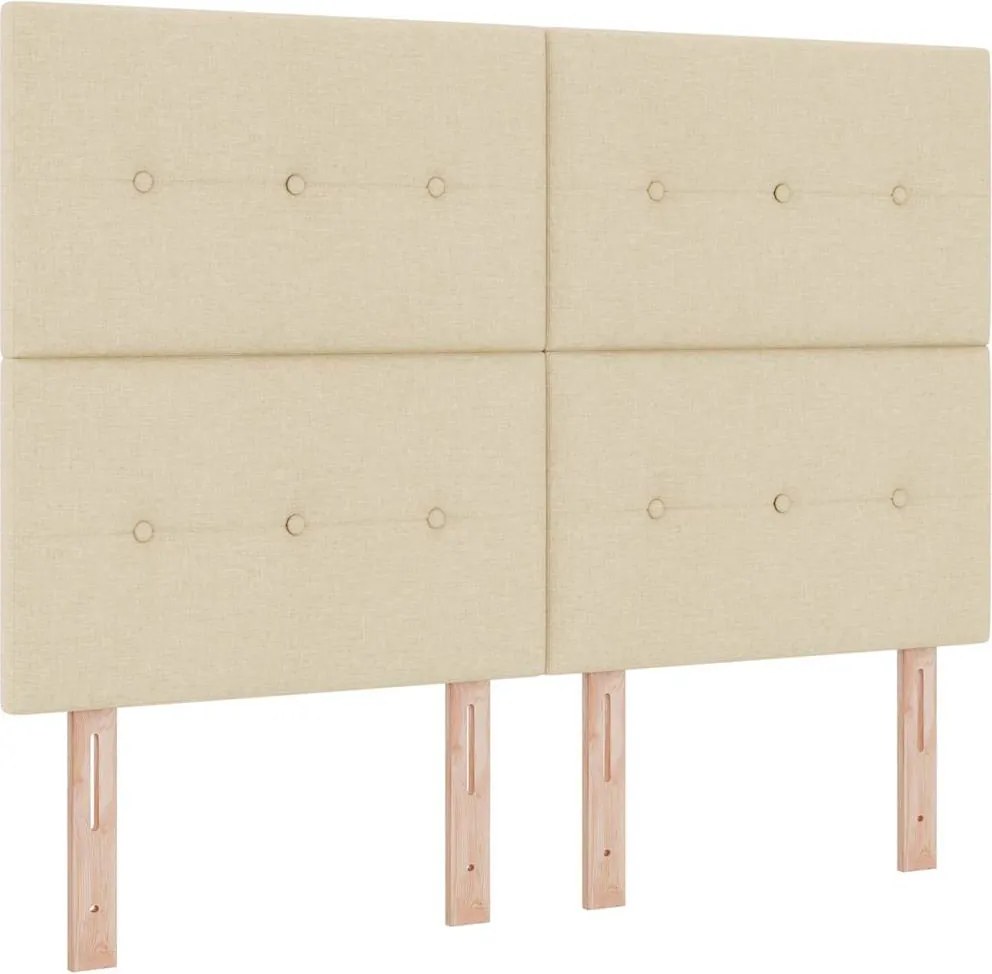 vidaXL Boxrugós ágy matracmal leddel Krém 140 x 190 cm szövet