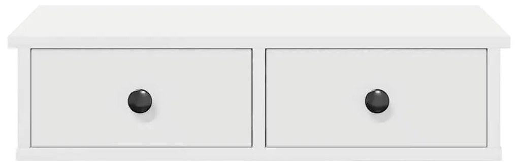 Falipolc fiókokkal fehér 60x28x15 cm műszaki fa
