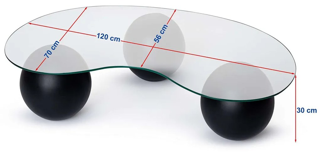 Kávézóasztal Sphere Fekete