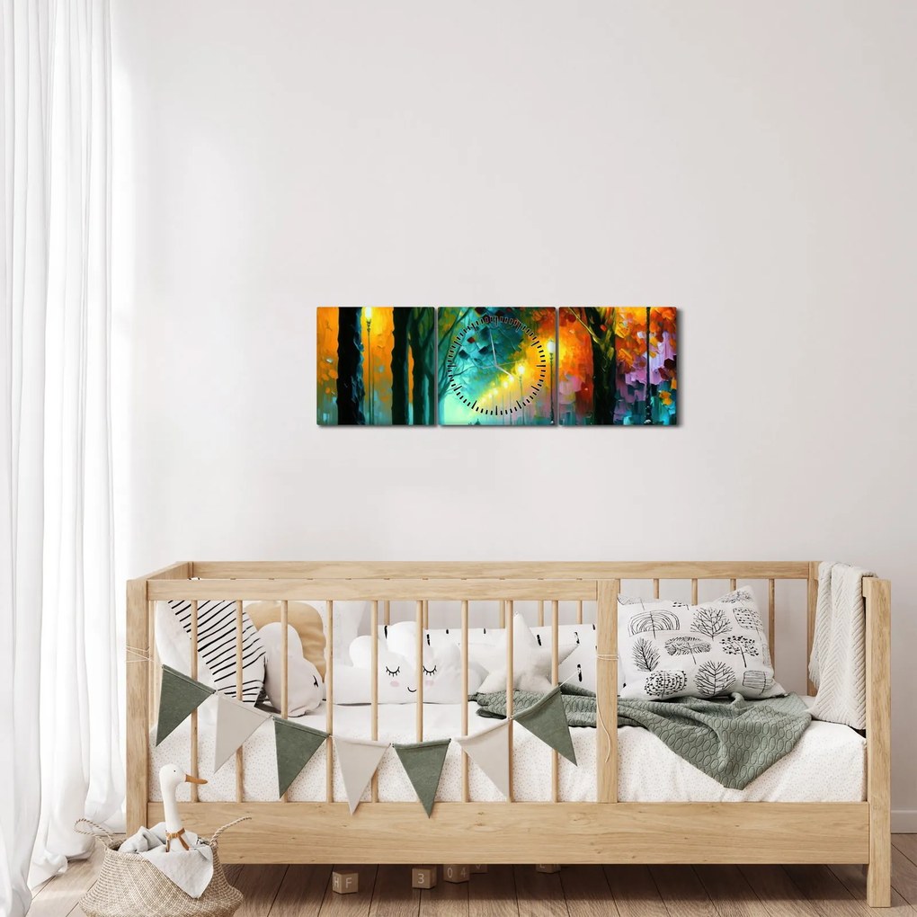 Kép - Éjszakai séta (órával) (90x30 cm)