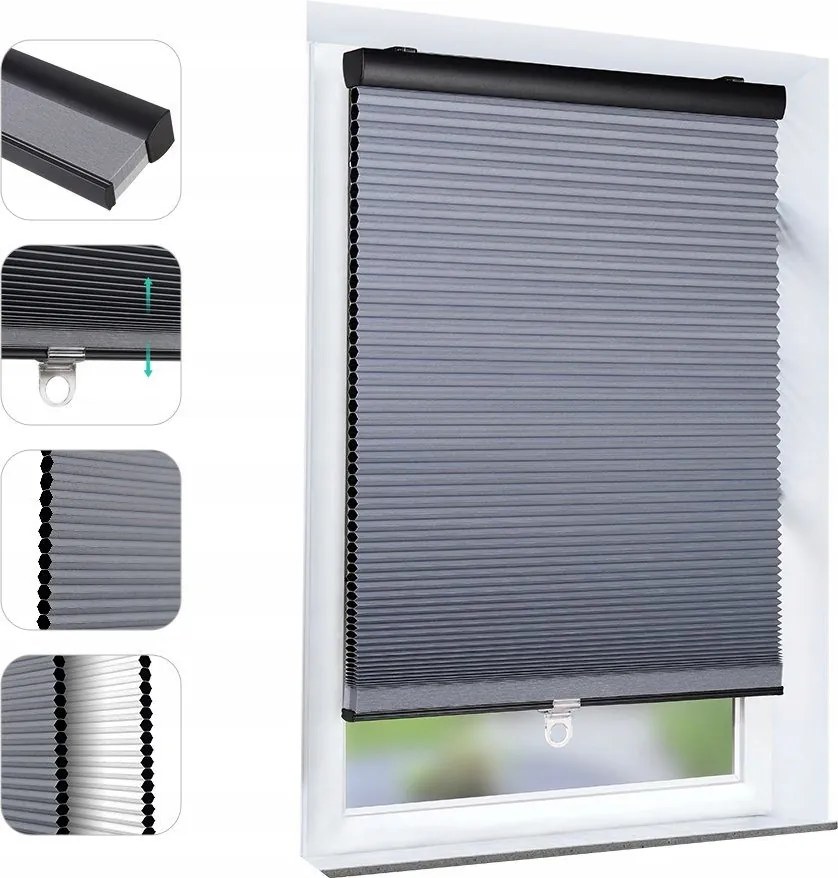 Méhsejt Sötétítő Roló Szürke Automata 100 x 130 Premium