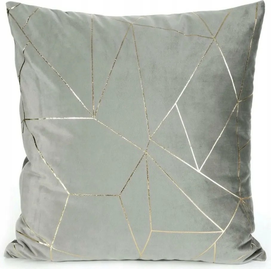 Párnahuzat 45x45 geometrikus ezüst arany velúr Almes