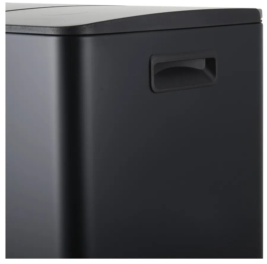 Matt fekete acél szelektív pedálos szemetes 2x20 l Aliya – Spirella