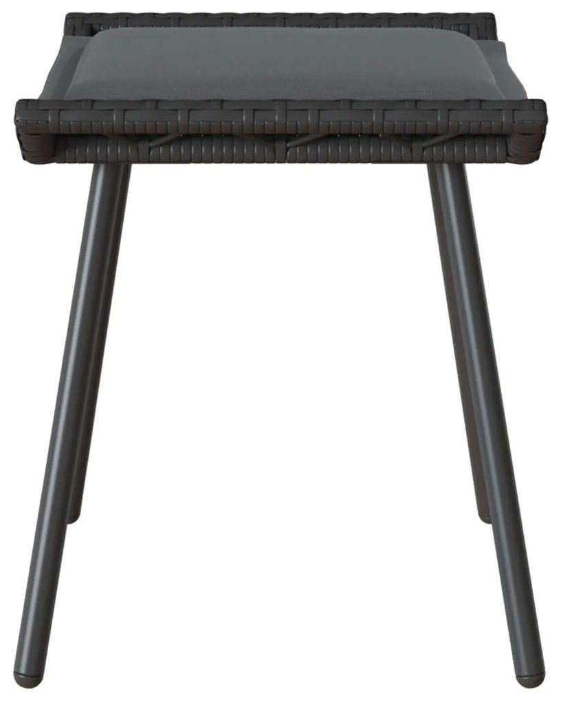 Kerti Zsámolyok 2 db Fekete 50x40x45 cm Polirattan