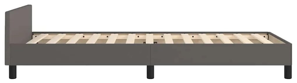 szürke ágykeret fejtámlával matrac nélkül 100x200 cm