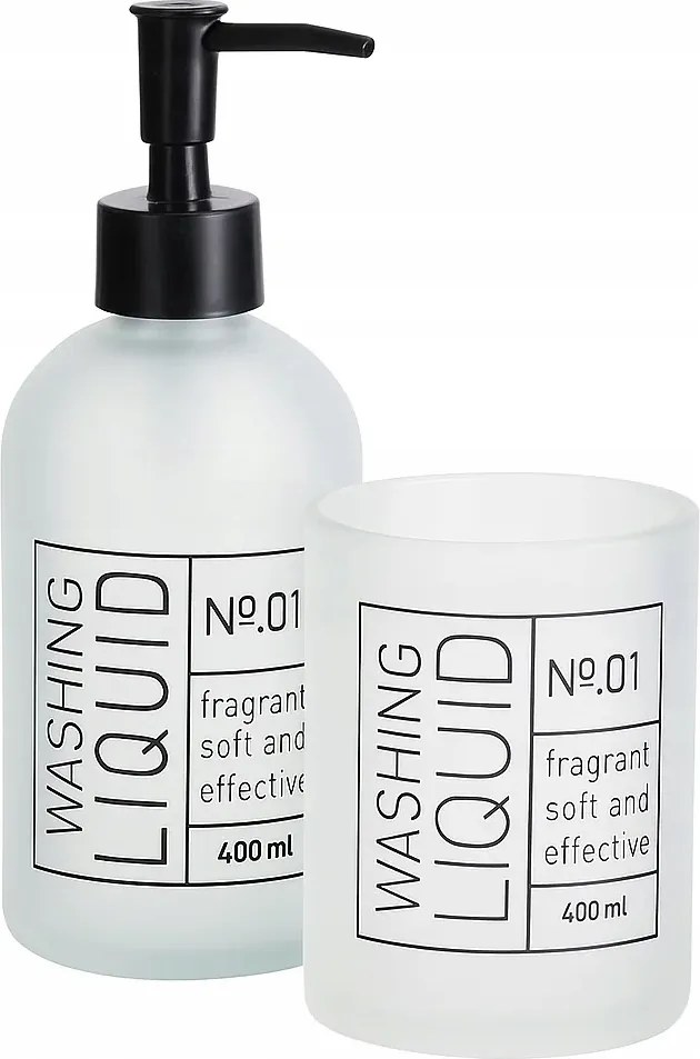 Üveg Szappanadagoló 400 ML És Fogkefetartó Pohár 300 ML Fehér