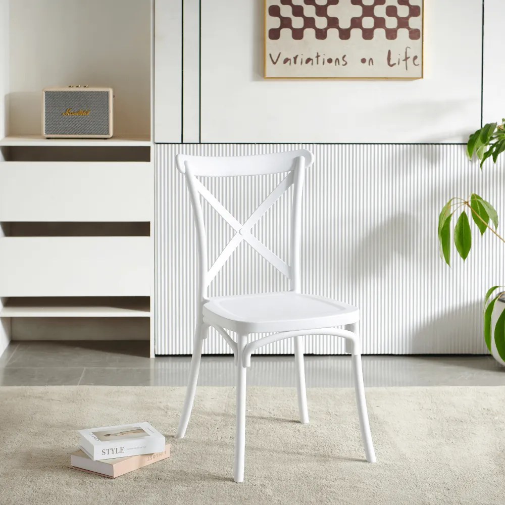 Rakásolható szék, fehér, SAVITA