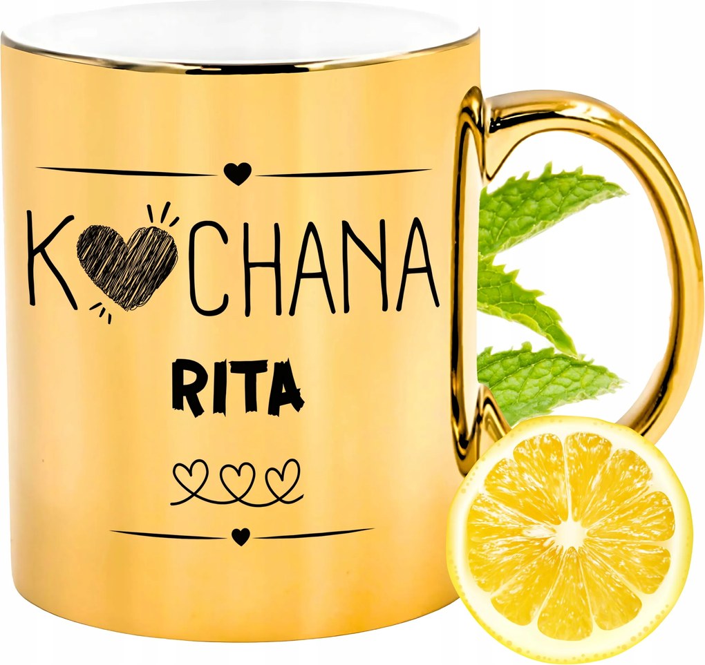 Prémium Arany Csillogó Bögre Rita Ajándék Nyomtatott Fotóval