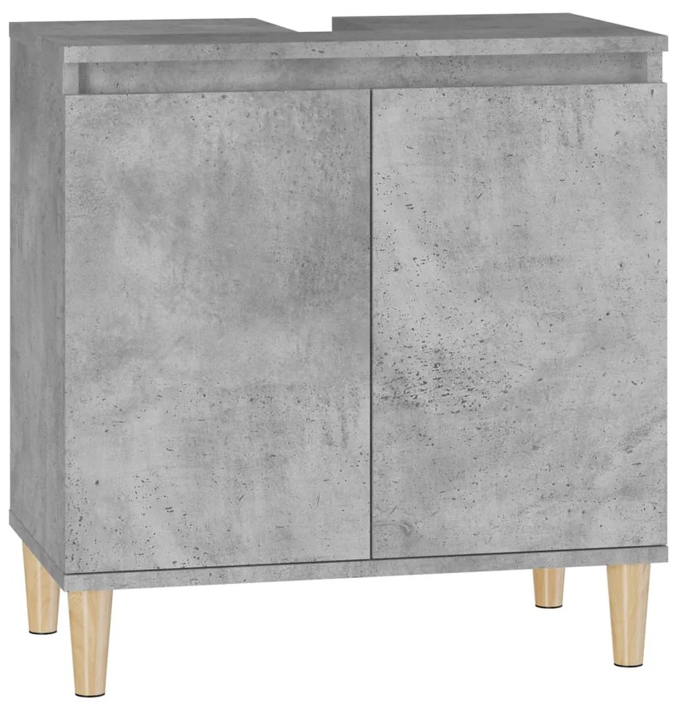 betonszürke szerelt fa mosdószekrény 58x33x60 cm