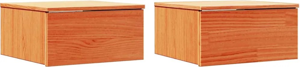 vidaXL Éjjeli asztal fiókkal 2 pcs Faggyú barna 37 x 35 x 18,5 cm