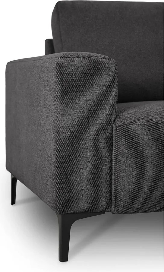 Antracitszürke zsenília sarokkanapé (jobb oldali-L alakú) Fabian – Scandic