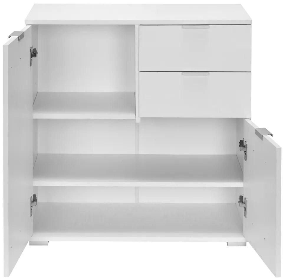 Casaria® Fehér komód 2 ajtóval és fiókokkal