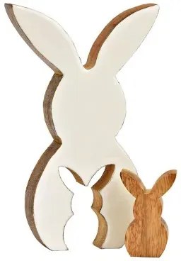 Fa húsvéti nyuszi HOPPYDUO készlet 2 db, 20 cm, fehér