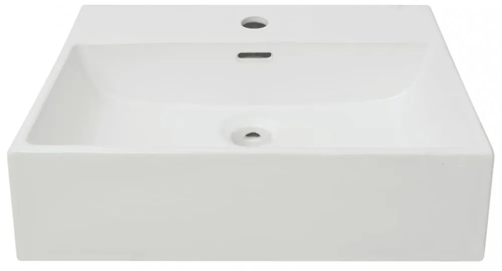 Fehér kerámia mosdó csaptelep furattal 51,5x38,5x15 cm