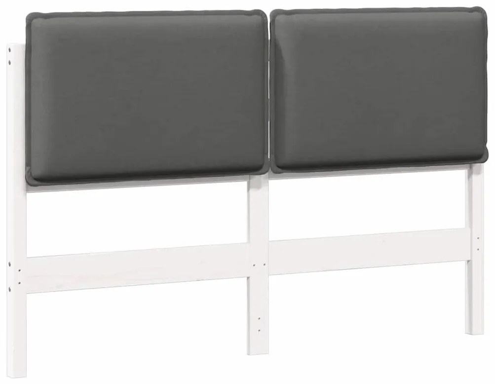 Kárpitozott fejtámla fejtámlával Fehér és világosszürke 150 cm