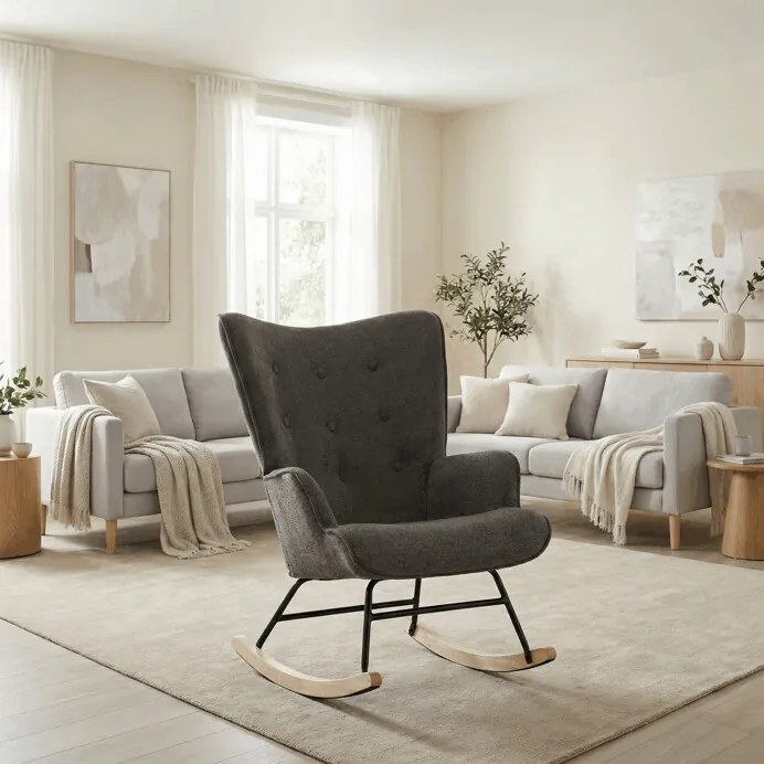 Hintaszék, szürke, szövet, AK-373 GREY2