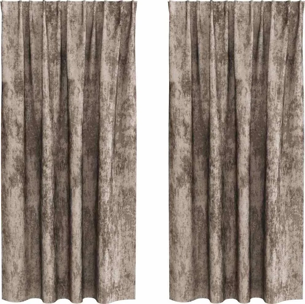 vidaXL Bársonyfüggönyök 2 pcs Cappuccino 175 x 140 cm Bársony