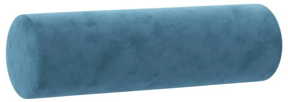 2 db kék bársony díszpárna Ø15x50 cm