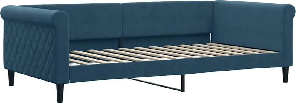 vidaXL kék bársony kanapéágy 100 x 200 cm