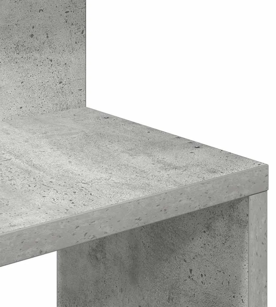 betonszürke forgácslap fali sarokpolc 32x32x127,5 cm