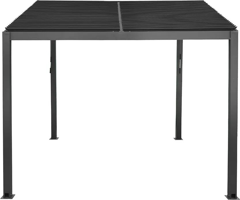 Félnyeregtetős bioklimatikus pergola lamellákkal 3 x 3 M