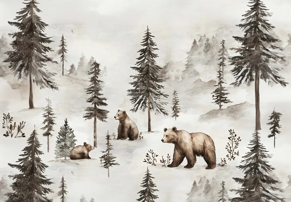 Fotótapéta - Erdő medvékkel (147x102 cm)