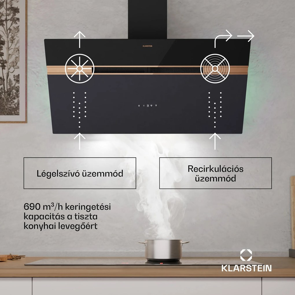 Klarstein Alina páraelszívó | 90 cm | 690 m³/h | Csendes | Energiaosztály A++