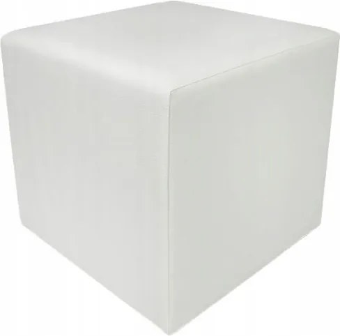 puff kocka lábtartó Cube 40x40x45 fehér ökobőr előszoba nappali