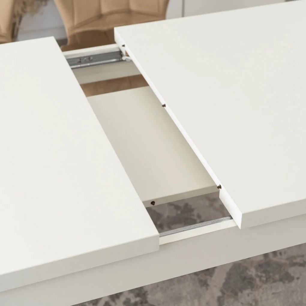 Bővíthető Étkezőasztal Fehér Színben. SKUBI 120-160 cm