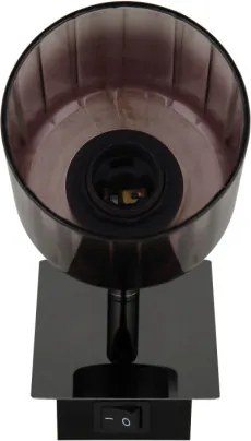 Globo 54313-1 Fali lámpa fém fekete-króm, réz színű/átlátszó színátmenetes üveg búra, billenőkapcsoló a terméken, SzxM: 80x160mm, Mélység: 160mm, 1x E14 40W 230V izzó nélkül