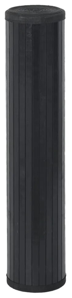 négyszögletű fekete bambusz szőnyeg 100 x 1000 cm