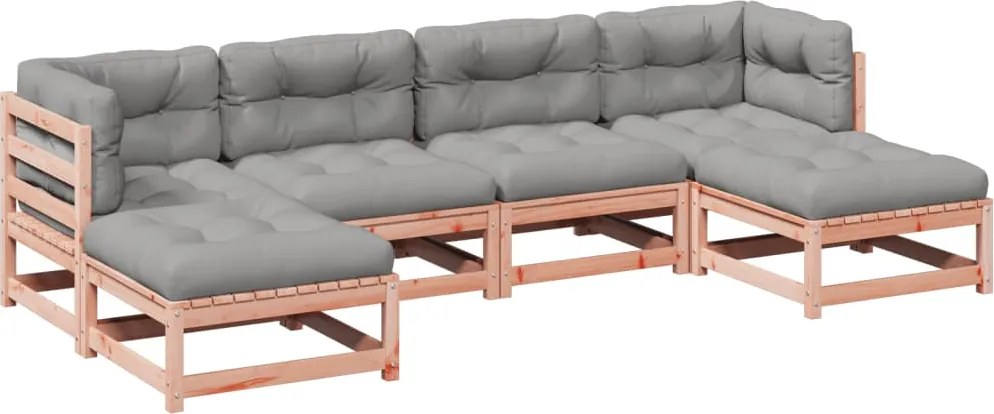 vidaXL 6 részes tömör duglászfenyő kerti társalgószett párnával