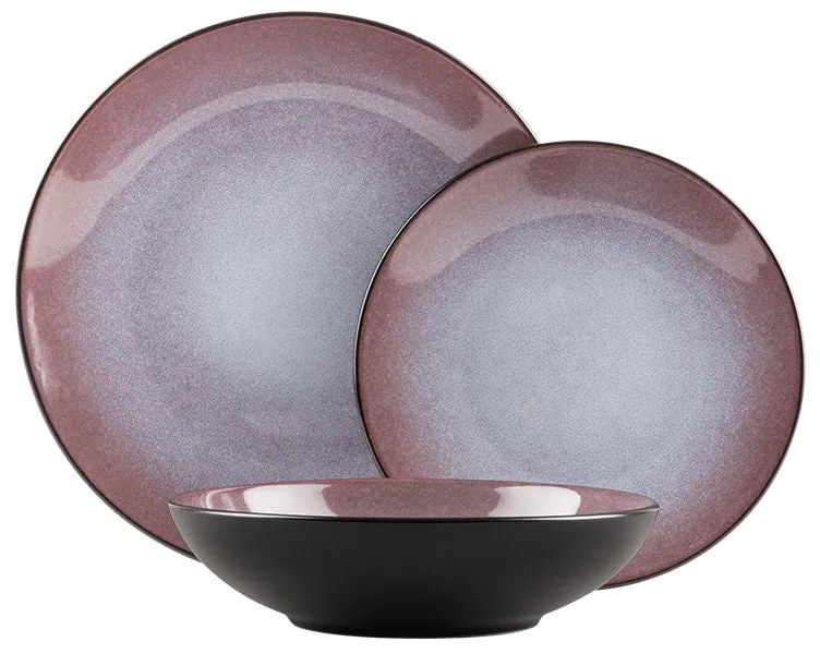 18 részes stoneware kerámia étkészlet bordó Leonardo Collection