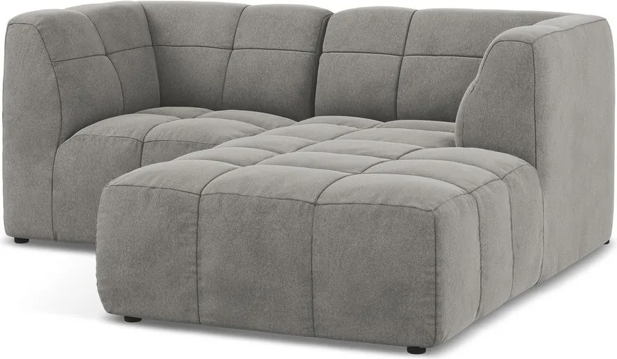 Szürke bársony sarokkanapé (jobb oldali-heverő résszel) Aloha – Makamii