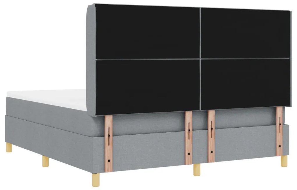 Boxspring Ágy Matrac Képességek Világosszürke 180x200 cm Szövet