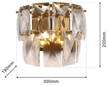 Kristály fali lámpa CHELSEA 2xE14/40W/230V arany