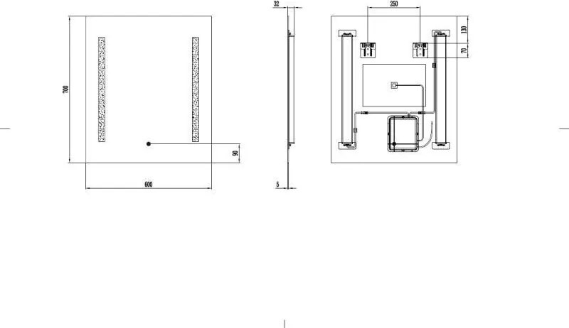 AREZZO design LED tükör 60x70