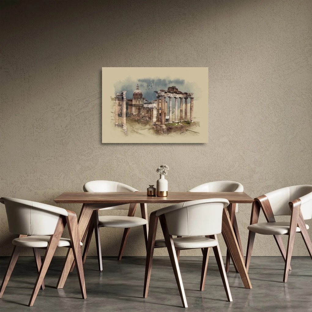 Kép - Forum Romanum, Róma, Olaszország (üvegen) (70x50 cm)