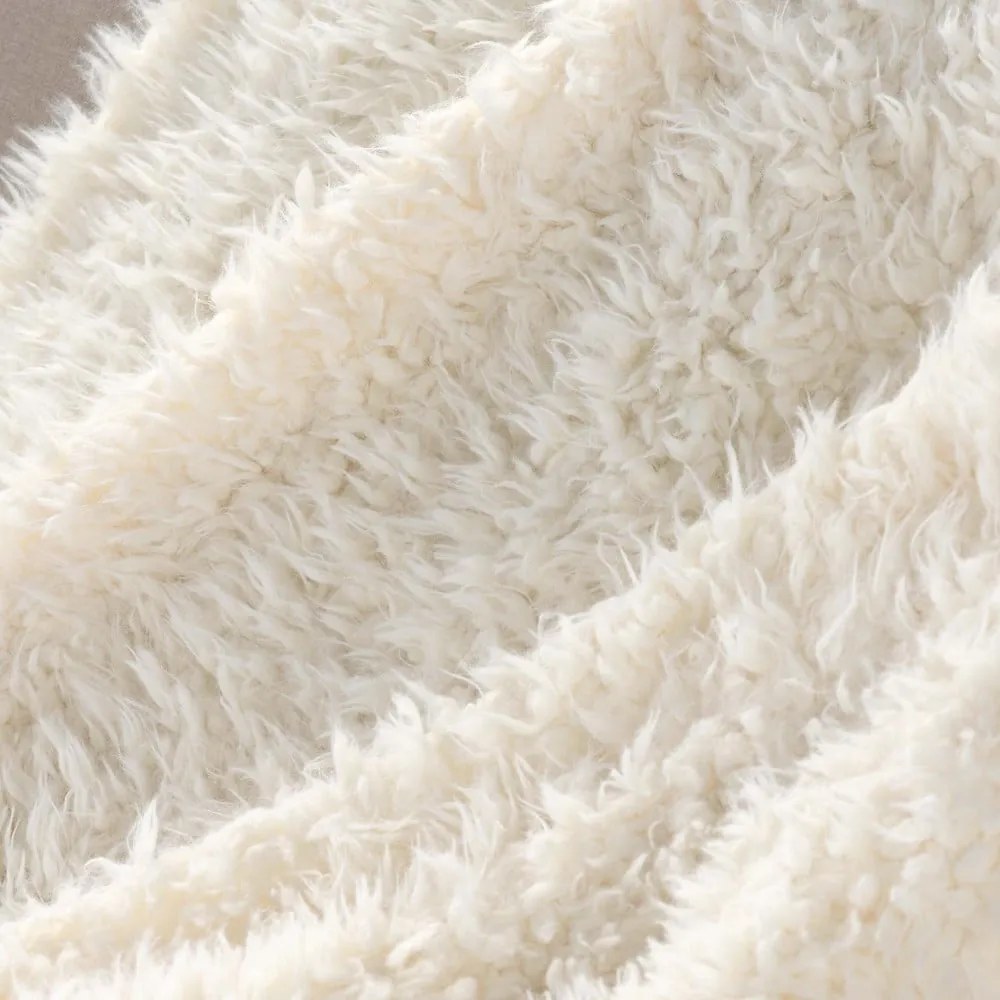 Fehér műszőrme takaró 125x150 cm Mouton – douceur d'intérieur