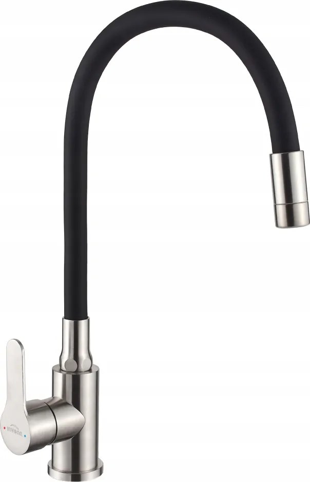 Invena Konyhai Csaptelep Xanti Inox, Inox/fekete