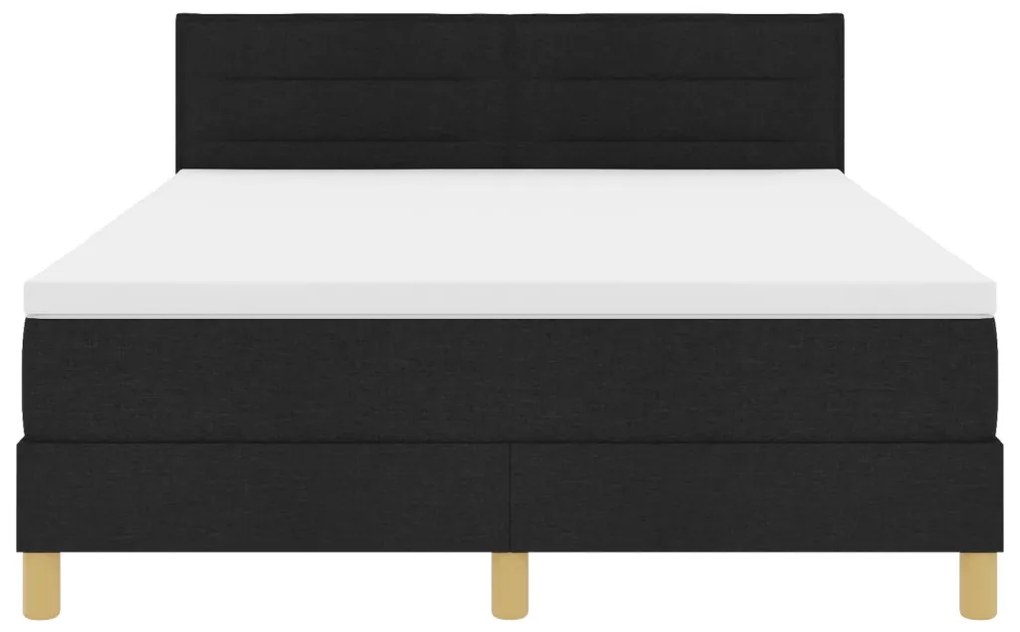 Box Spring Ágy Matraccal Fekete 160x200 cm Szövet