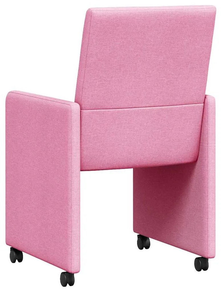 Kerekes Étkező Székek 2 pcs Rózsaszín 57 x 66 x 94 cm szövet