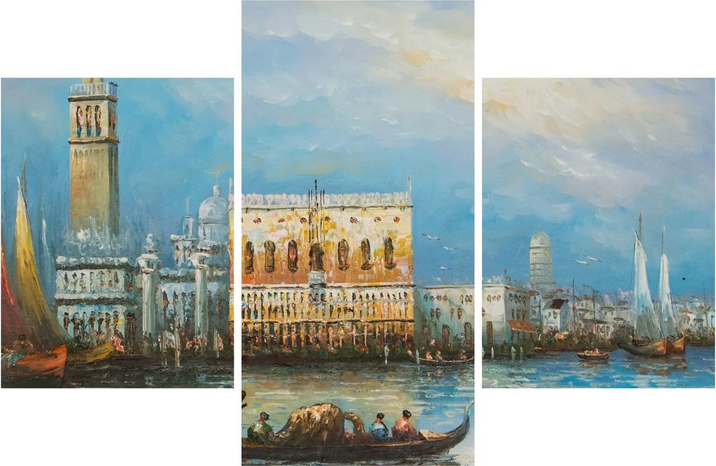 Kép - gondola Velencén áthaladva, olajfestmény (90x60 cm)