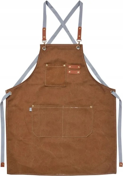 Barna konyhai kötény keresztezett pánttal Urban Coffee 63x75 cm