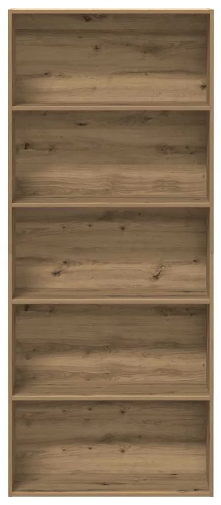 kézműves tölgy színű szerelt fa könyvszekrény 80 x 30 x 189 cm